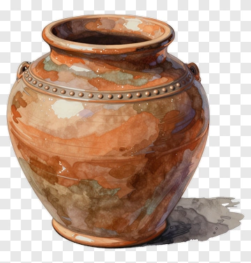 Watercolor Decorative Pot PNG