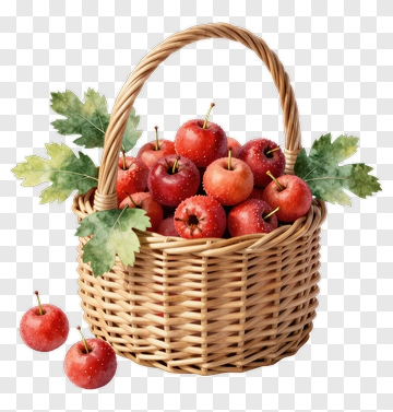 Basket Of Red Apples PNG