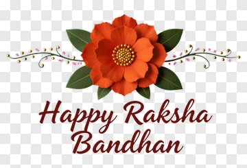 Happy Raksha Bandhan Flower Decoration PNG