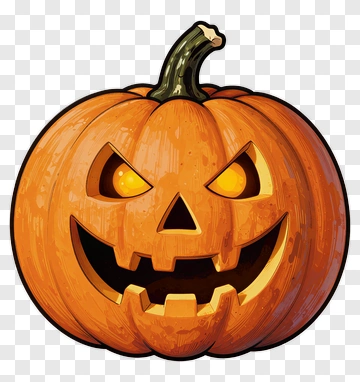 Halloween Pumpkin With A Grinning Face PNG