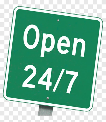 Open 24/7 Sign PNG