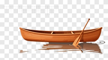 Wooden Rowboat On Water PNG