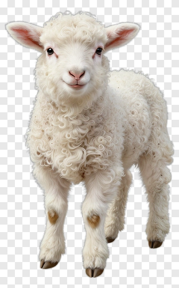 Cute Lamb Standing PNG
