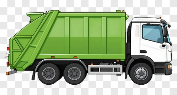 Green Garbage Truck PNG