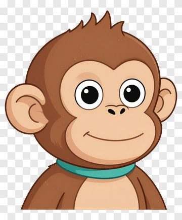 Cartoon Monkey With A Blue Collar PNG
