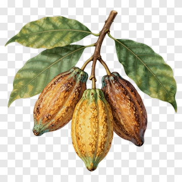 Cocoa Pods With Leaves PNG