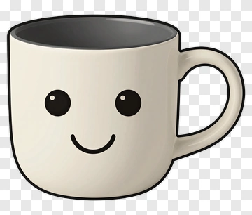 Smiling Cartoon Coffee Mug PNG