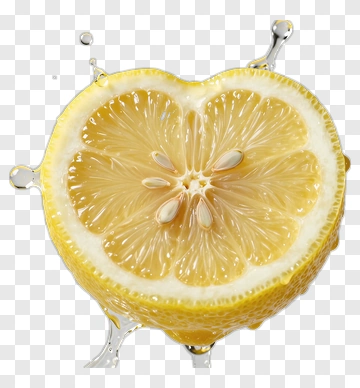 Sliced Lemon With Water Splash PNG