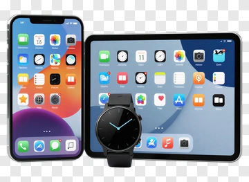 Smartphone, Tablet, And Smartwatch Display PNG