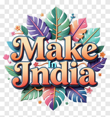 Make In India Floral Design PNG