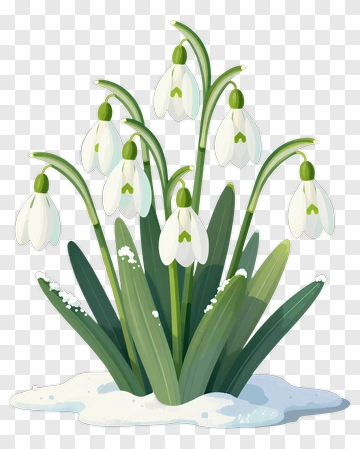 Snowdrop Flowers In Snow PNG