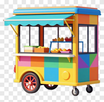 Colorful Food Cart PNG