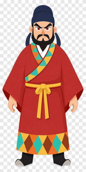 Cartoon Warrior In Red Robe PNG