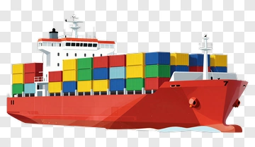 Cargo Ship With Colorful Containers PNG