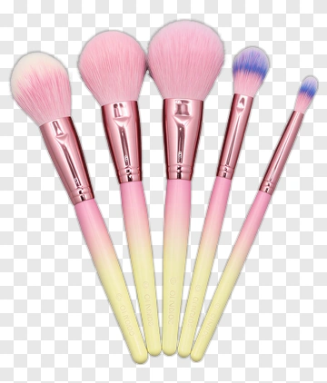 Colorful Makeup Brushes Set PNG
