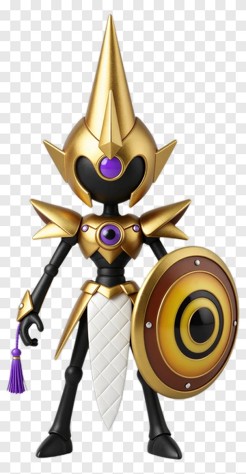 3D Knight Character With Shield And Sword PNG