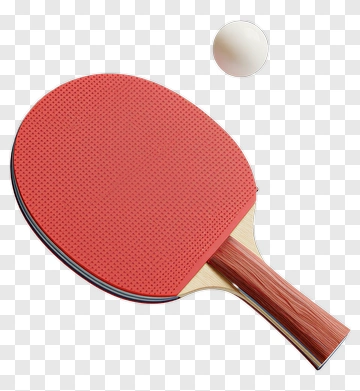 Table Tennis Paddle And Ball PNG