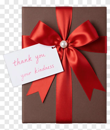 Gift Box With Thank You Note PNG