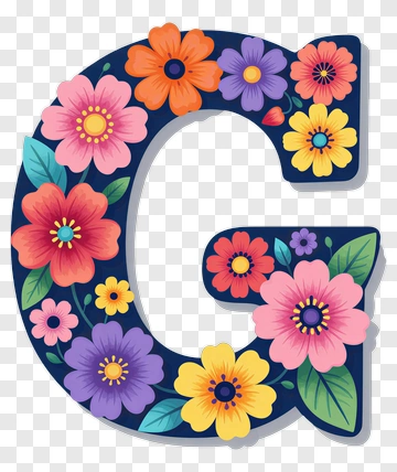Floral Letter G PNG
