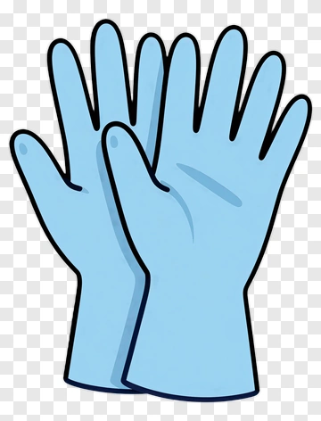 Cartoon Blue Gloves PNG