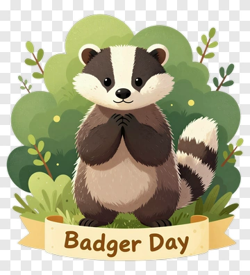 Cartoon Badger For Badger Day PNG