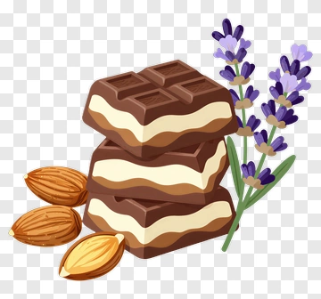 Chocolate Bar With Almonds And Lavender PNG