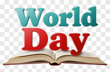 World Day Text On Open Book PNG