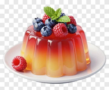 Colorful Jelly Dessert With Berries PNG