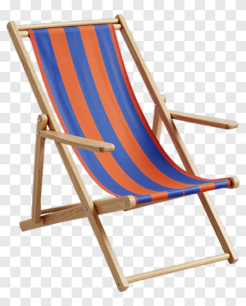 Striped Beach Chair PNG