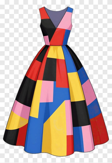 Colorful Geometric Dress PNG