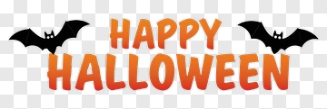 Happy Halloween Decoration With Bats PNG