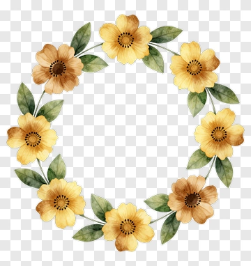 Yellow Flower Wreath PNG
