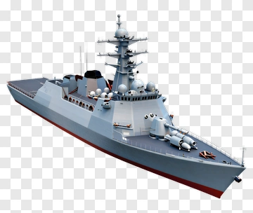 3D Warship Model PNG