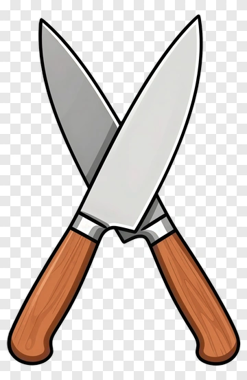 Crossed Kitchen Knives PNG