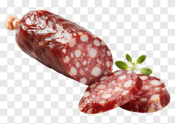 Sliced Salami With Green Herbs PNG