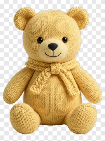 Knitted Yellow Teddy Bear PNG