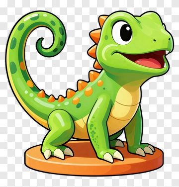 Cartoon Lizard Character PNG