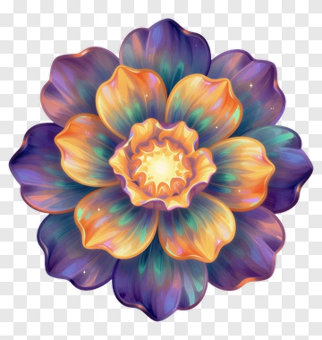 Colorful Digital Illustration Of A Flower PNG