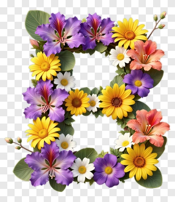 Floral Letter B Composition PNG