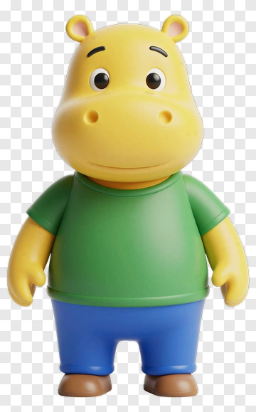 Cartoon Hippo Character PNG