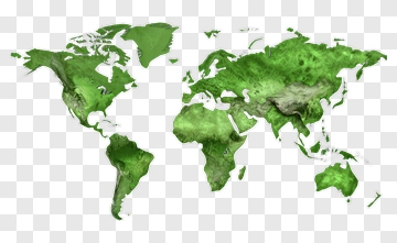Green World Map PNG