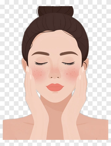 Woman With Closed Eyes And Hands On Face PNG