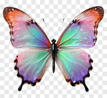 Colorful Butterfly With Iridescent Wings PNG