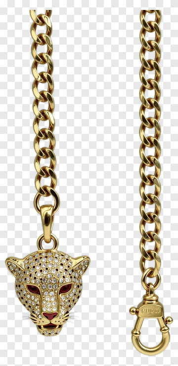 Gold Panther Pendant Necklace PNG