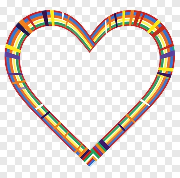 Colorful Heart Frame PNG