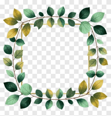 Colorful Leaf Frame PNG