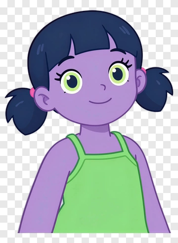 Cartoon Girl With Green Tank Top PNG