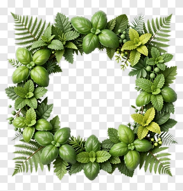 Green Leafy Wreath PNG