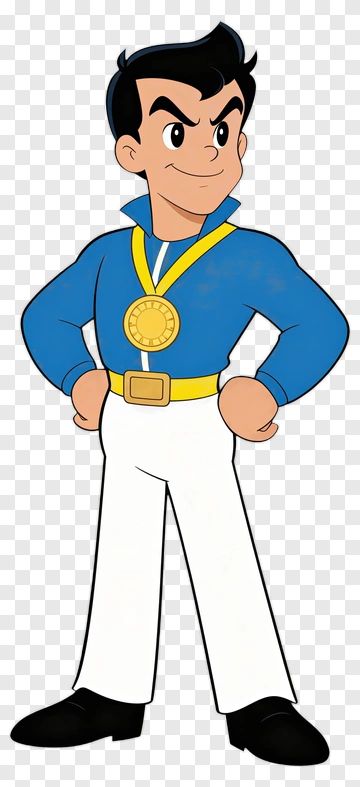 Cartoon Boy Wearing A Medal PNG
