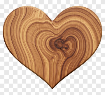 Wooden Heart Shape PNG
